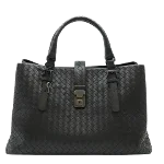 Black Leather Bottega Veneta Handbag