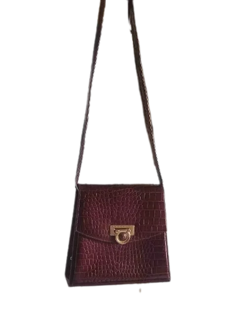 Brown Leather Versace Crossbody Bag