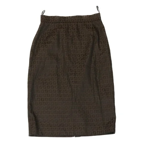 Brown Canvas Fendi Skirt