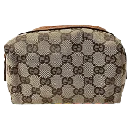 Beige Canvas Gucci Pouch