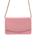 Pink Leather Chanel Wallet on Chain