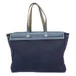 Navy Canvas Hermès Handbag