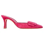 Pink Leather Manolo Blahnik Mules