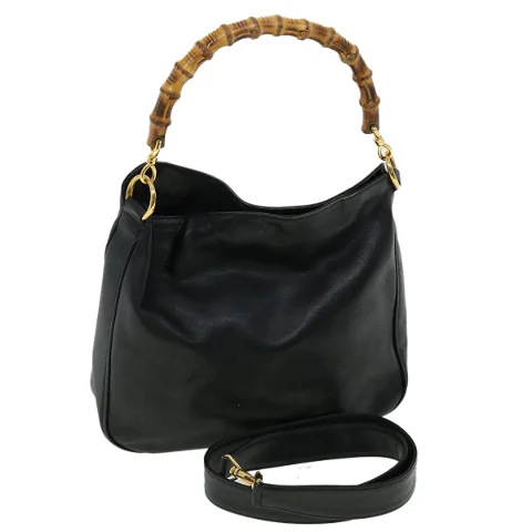 Black Leather Gucci Handbag
