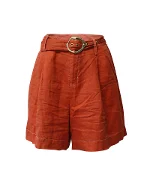 Orange Linen Staud Shorts