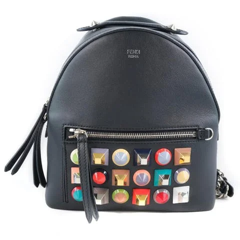 Black Leather Fendi Backpack
