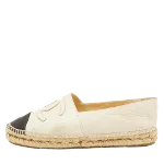 White Canvas Chanel Espadrilles