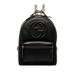 Black Leather Gucci Backpack