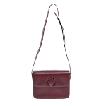 Burgundy Leather Cartier Shoulder Bag