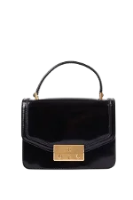 Black Leather Tory Burch Handbag