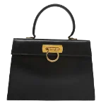 Black Leather Salvatore Ferragamo Handbag