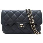 Black Leather Chanel Flap Bag