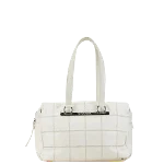 White Leather Chanel Travel Bag