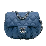 Blue Leather Chanel Crossbody Bag