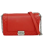 Red Leather Chanel Boy Bags