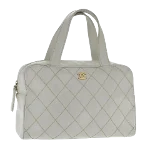 White Leather Chanel Handbag