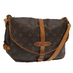 Brown Canvas Louis Vuitton Saumur