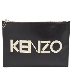 Black Leather Kenzo Clutch