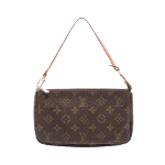 Brown Leather Louis Vuitton Pochette Accessoires