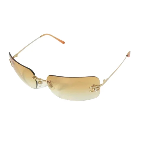 Brown Metal Chanel Sunglasses