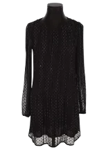 Black Polyester Maje Dress