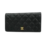 Black Leather Chanel Wallet