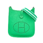 Green Leather Hermès Evelyne