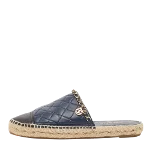 Navy Leather Chanel Espadrilles