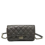 Grey Leather Chanel Belt Bag