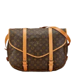 Brown Canvas Louis Vuitton Saumur