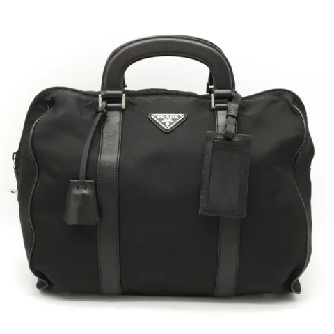 Black Fabric Prada Travel Bag