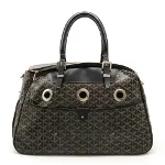 Black Leather Goyard Handbag