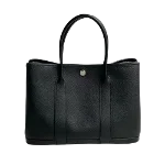 Black Leather Hermès Tote