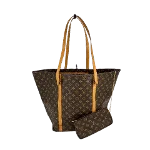 Brown Canvas Louis Vuitton Sac Shopping