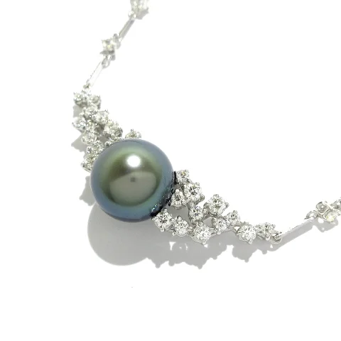 Silver White Gold Mikimoto Necklace