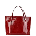 Red Leather Gucci Tote