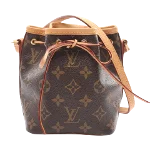 Brown Canvas Louis Vuitton Bucket Bag