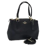 Navy Leather Coach Handbag