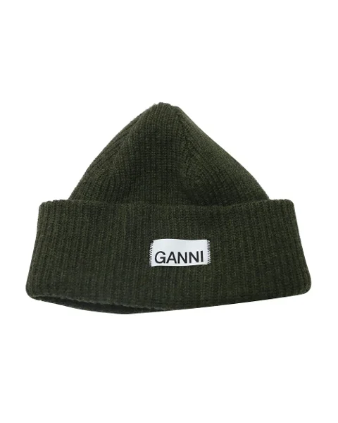 Green Wool Ganni Hat