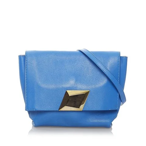 Blue Leather MCM Crossbody Bag