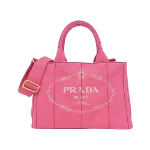 Pink Fabric Prada Canapa Tote