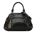 Black Leather Miu Miu Handbag