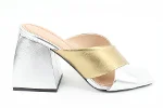 Silver Leather Nodaleto Mules