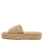 Beige Raffia Prada Sandals