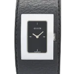 Black Leather Gucci Watch