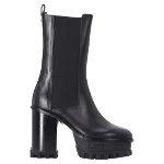 Black Leather Versace Boots