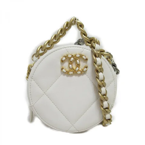 White Leather Chanel Clutch