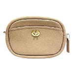 Beige Leather Coach Crossbody Bag