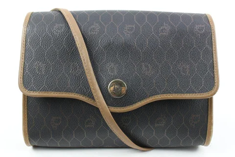Dior Black Monogram Trotter Honeycomb Crossbody Flap Bag 14d131s