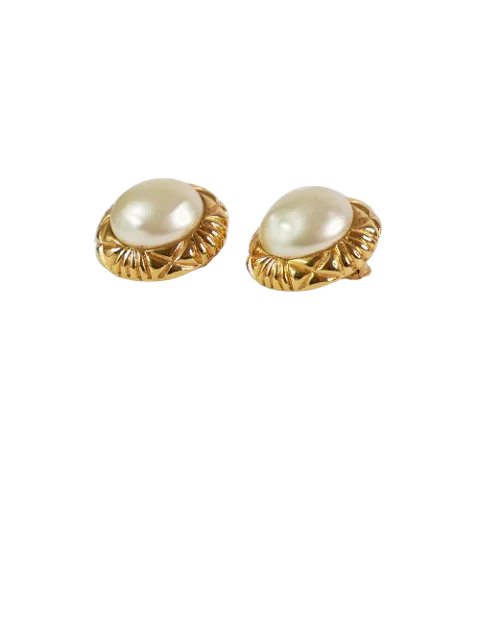Gold Pearl Chanel Earrings